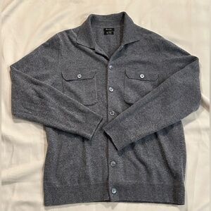 Massimo Dutti Wool Cashmere Button Down Long Sleeve Shirt - M